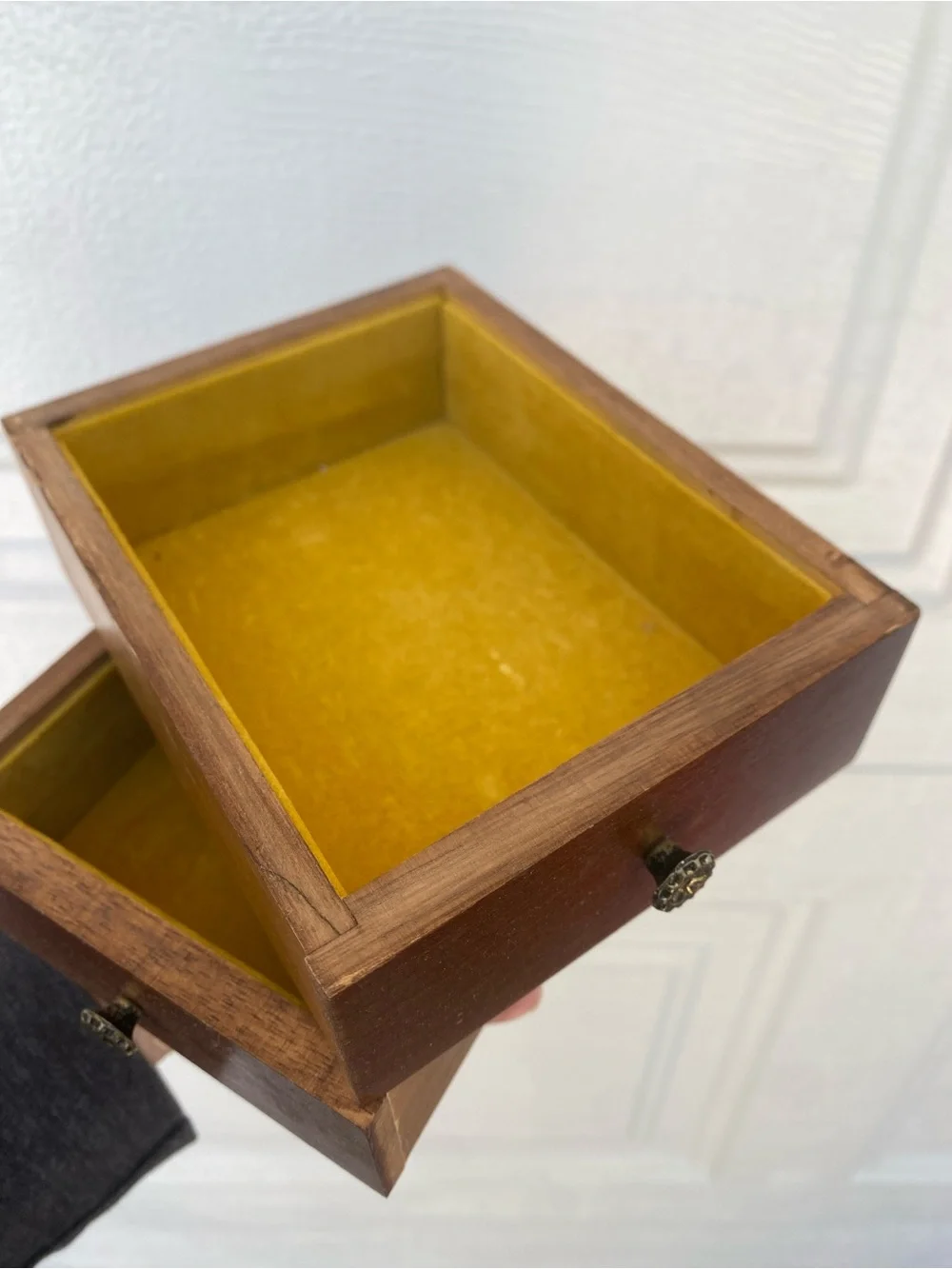Vintage Wooden Velvet Lined Drawers